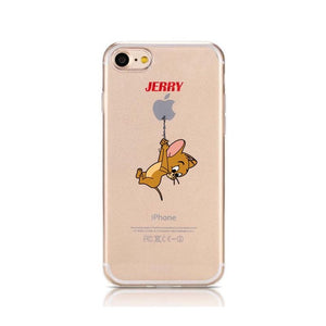 Cartoon Phone Case for iPhone (Jerry) (5S, SE, 6, 6S, 7, 8, X, XR, XS, 11, 11 Pro--all variants)