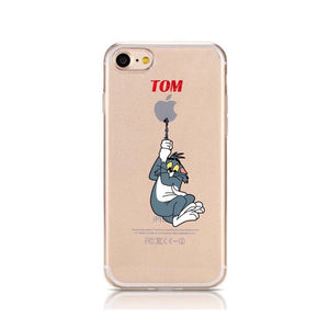 Cartoon Phone Case for iPhone (Tom) (5S, SE, 6, 6S, 7, 8, X, XR, XS, 11, 11 Pro--all variants)