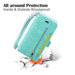 iPhone Card Zipper Wallet Phone Case (5S, SE, 6, 6S, 7, 8, X, XR, XS, 11, 11 Pro--all variants)