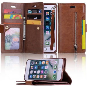 iPhone Card Zipper Wallet Phone Case (5S, SE, 6, 6S, 7, 8, X, XR, XS, 11, 11 Pro--all variants)