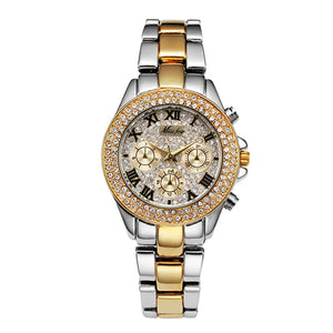 Elegant Fashion Jeweled Women Luxury Watch 18k Gold