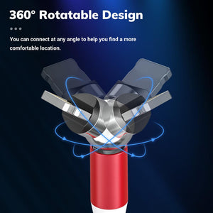 360 Degree Rotate Magnetic Cable USB Type C, microUSB, Lightning