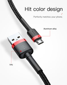 Braided Micro USB Cable 2.4A Fast Charging (Various Lengths)