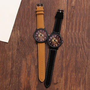 Fashion Watch w/ Wooden Accent Design