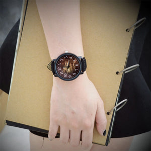 Fashion Watch w/ Wooden Accent Design